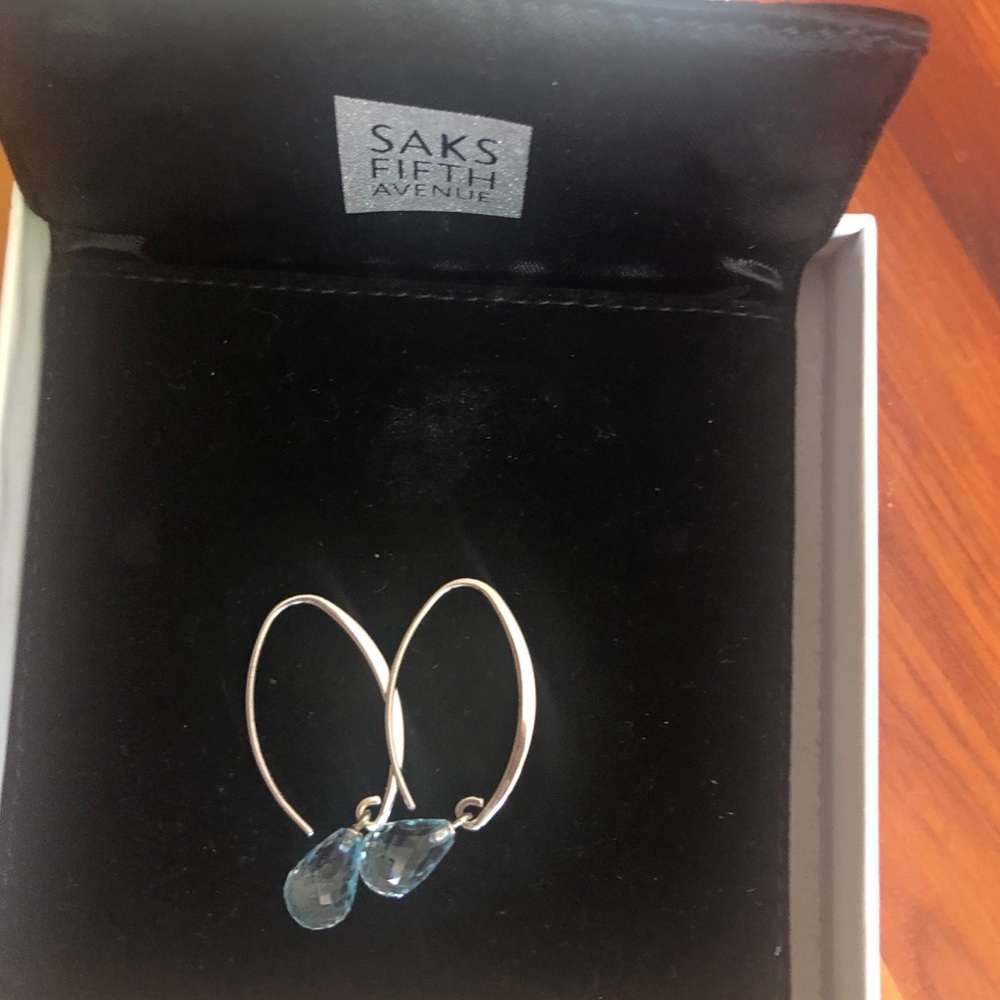 Saks Fifth Avenue silver/blue drop earrings